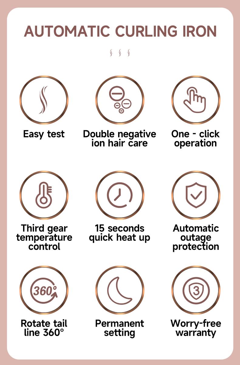 MAIMEITE 32MM Catokan Curly Otomatis Catokan Keriting Rambut Otomatis Ceramics Curly Libra Hair Curly Styler