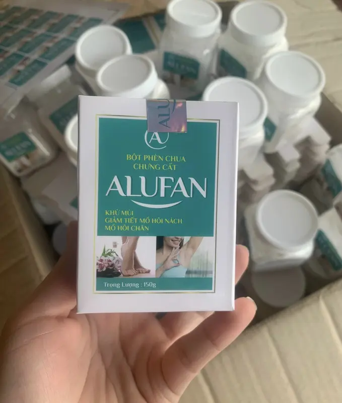 Bột Phèn Chua Chưng Cất Alufan Khử Mùi Hôi Nách, Hôi Chân (150g) 4
