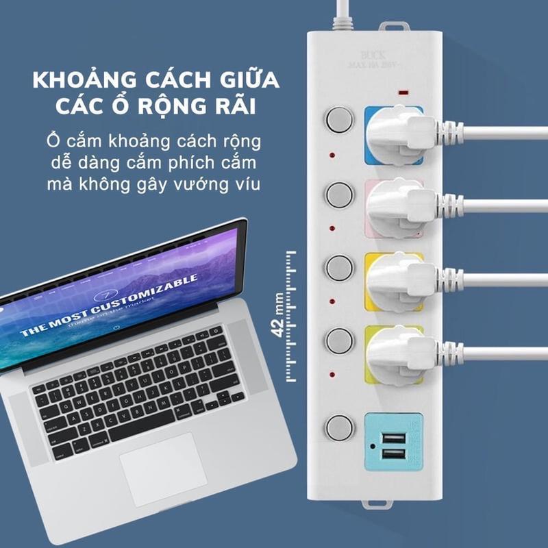 Product Introduction of Ổ Cắm Điện USB Đa Năng Chống Giật Dây Dài 2m Công suất 2500w Tích Hợp Chốt An Toàn 1
