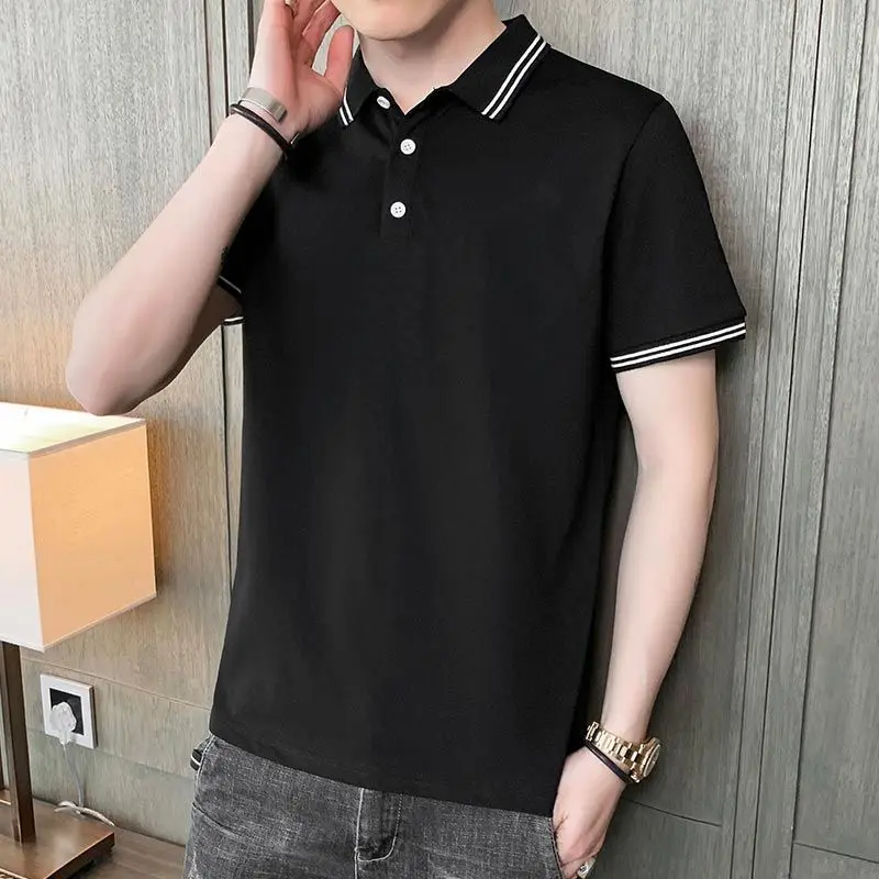 Áo Polo, Phong Cách Nhật Bản, Ngắn Tay, Áo Thun Nam, Hợp Xu hướng, Dáng Rộng Vừa Vặn, Dễ Phối Đồ, Thường Ngày, Cổ Polo, Quần Áo Mới Mùa Hè 2021