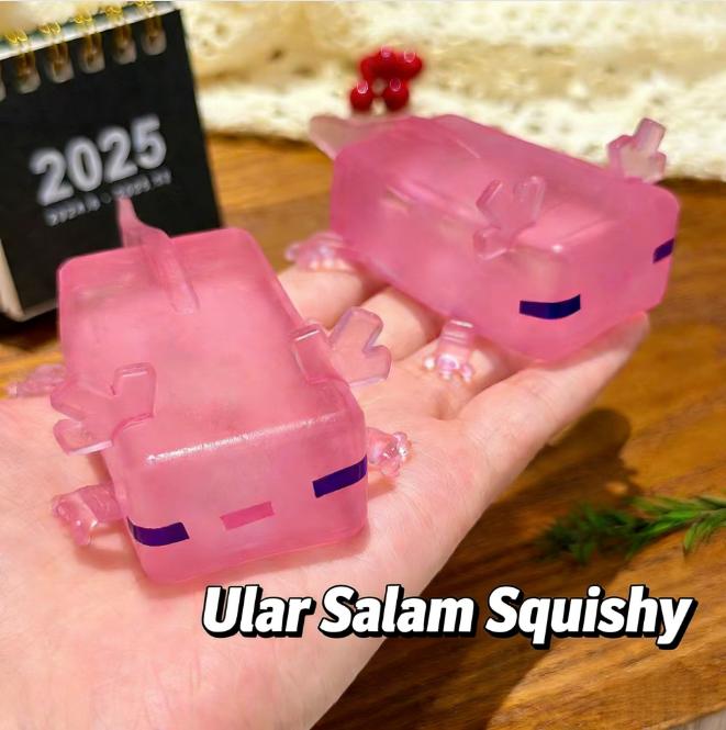 Mainan remas berbentuk salamander Amerika/mainan penghilang stres/hadiah mainan maltosa lembut dan kenyal