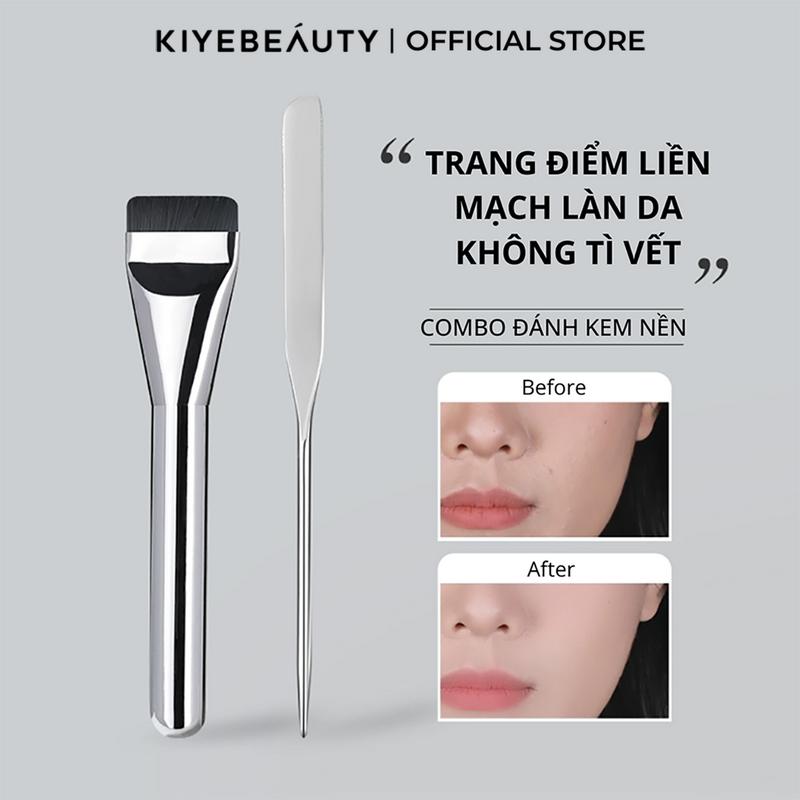 Cọ Tán Nền KIYE Đầu Dẹt Siêu Mỏng Giúp Tạo Lớp Nền Căng Mướt Và Mịn Màng Tư Nhiên 8