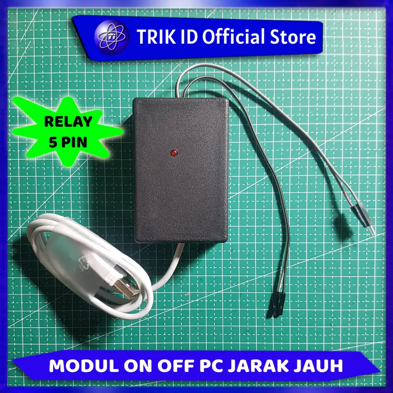 Modul ON OFF PC Jarak Jauh | Modul Momentary ON Relay 5 Pin 0