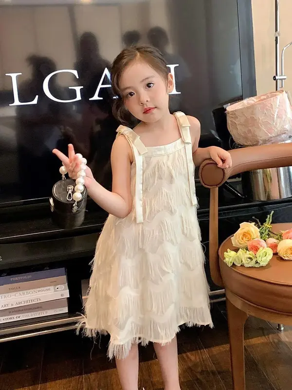 Kem House - Váy 2 Dây lông vũ cao cấp cho bé gái 7-44kg cho bé 3