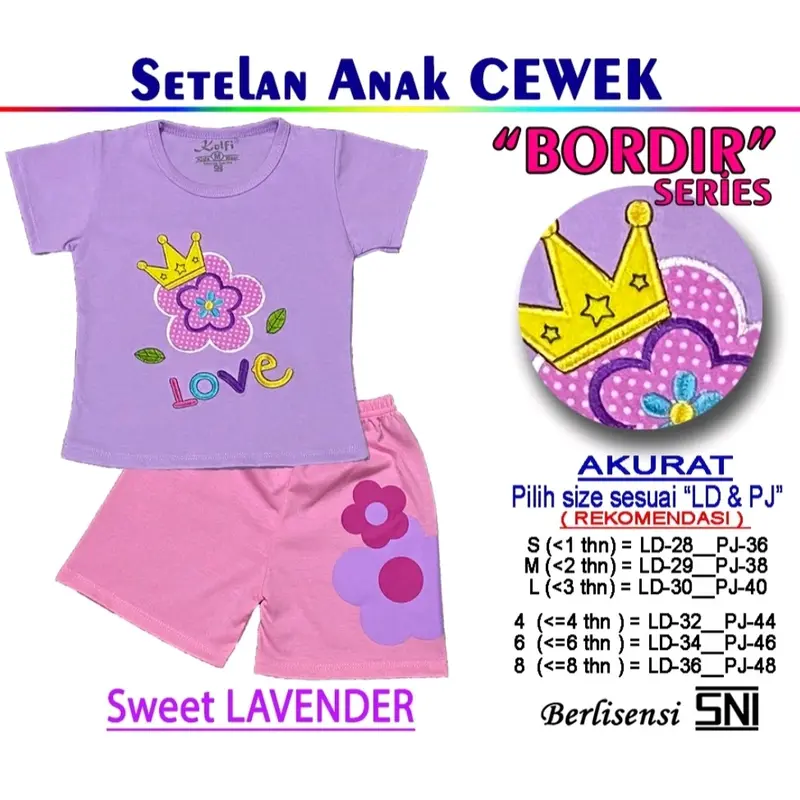 KELFI SETELAN / SET BAJU ANAK CEWEK BORDIR USIA 1- 8 TH "SWEET EDITION" 2
