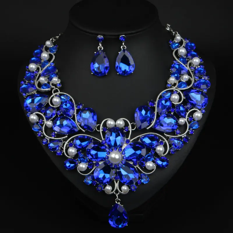 Luxurious Vintage-Style Bridal Jewelry Set with Sparkling Rhinestone Necklace and Earrings - Iridescent Crystal Choker Dangle in Multicolor, Perfect for Weddings & Special Events, Wedding Gifts 6