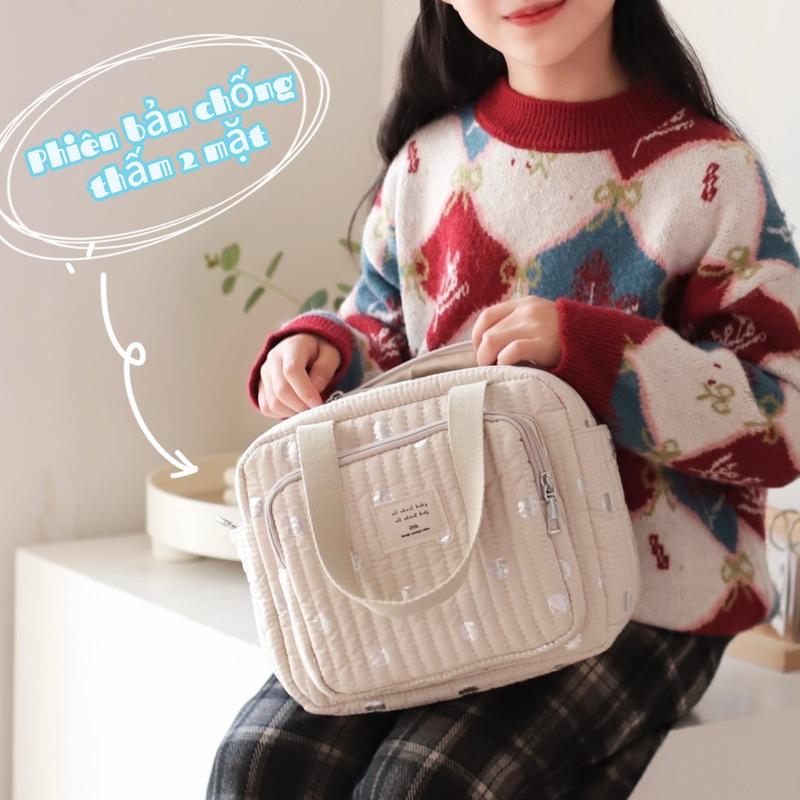 BẢN CẢI TIẾN CHỐNG THẤM 2 MẶT Túi xách bỉm sữa phong cách Hàn Quốc Cho Bé gấu Balo Đeo Chéo