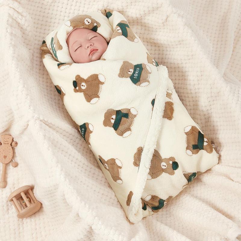 Product Introduction of [2025]Baby Swaddle Blanket, Cute Print Double Layer Flannel Wrap For Newborn, Warm Comfortable Blanket 6