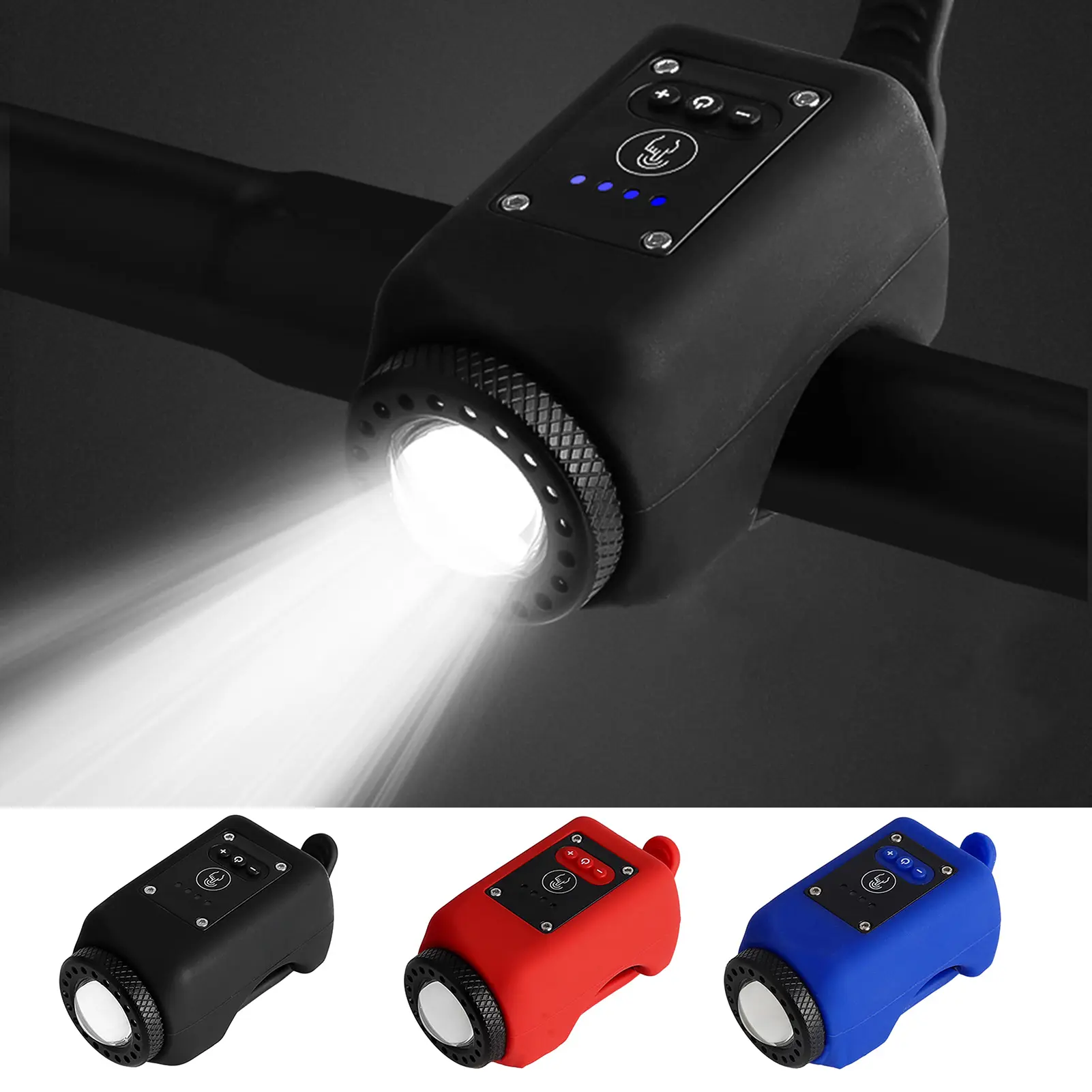 Còi Xe Đạp Điện 1 Bộ, Có Đèn LED, Lắp Đặt Dễ Dàng, Không Thấm Nước, Độ Sáng Cao, Đèn Pha Trước Xe Đạp, Thích Hợp Cho Xe Đạp Leo Núi Và Đường Trường