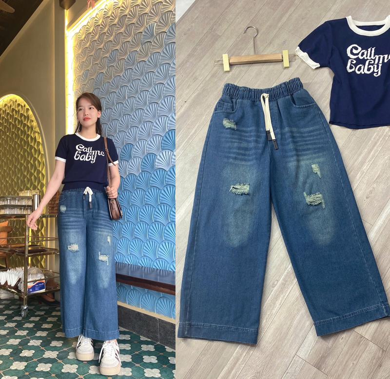 Quần Jean Bò Nữ Ống Suông Cạp Chun Lưng Cao Bigsize Đến 74Kg Chất Mềm Vải Dày Dặn. Màu Xanh Nhạt Xanh Đậm Xanh Rêu Quần Bò Nấm dài 90-92cm.Kiểu Dáng Trẻ Trung Năng Động.