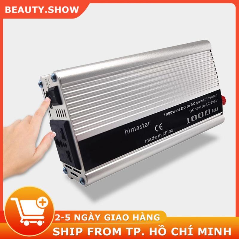 Biến tần năng lượng mặt trời cho ô tô DC12V-220W Bộ kích điện ắc quy 12V lên 220V 220W 500W 1000W INVERTER