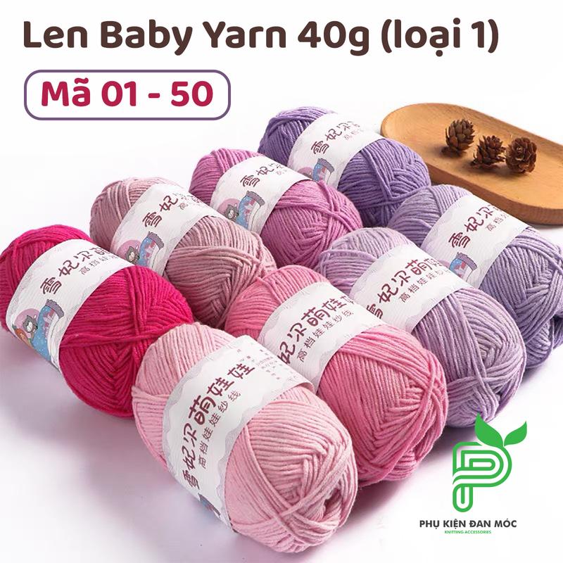 Len Baby Yarn Cuộn 40gr Chuẩn Loại 1 (Mã 01 đến 50)