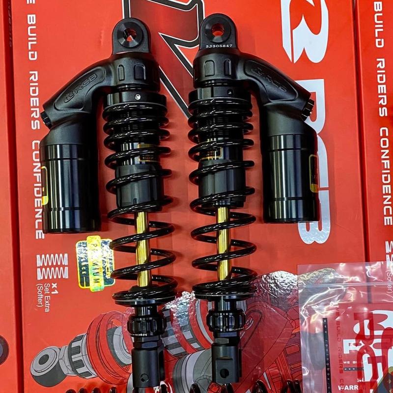 phuộc RCB VD và VS SHVN SH125 Sh150 Sh160 AB Ab125 Ab150 AB160 Wave Future Dream Sirius - đen ty vàng - có tăng chỉnh -  Phụ Tùng