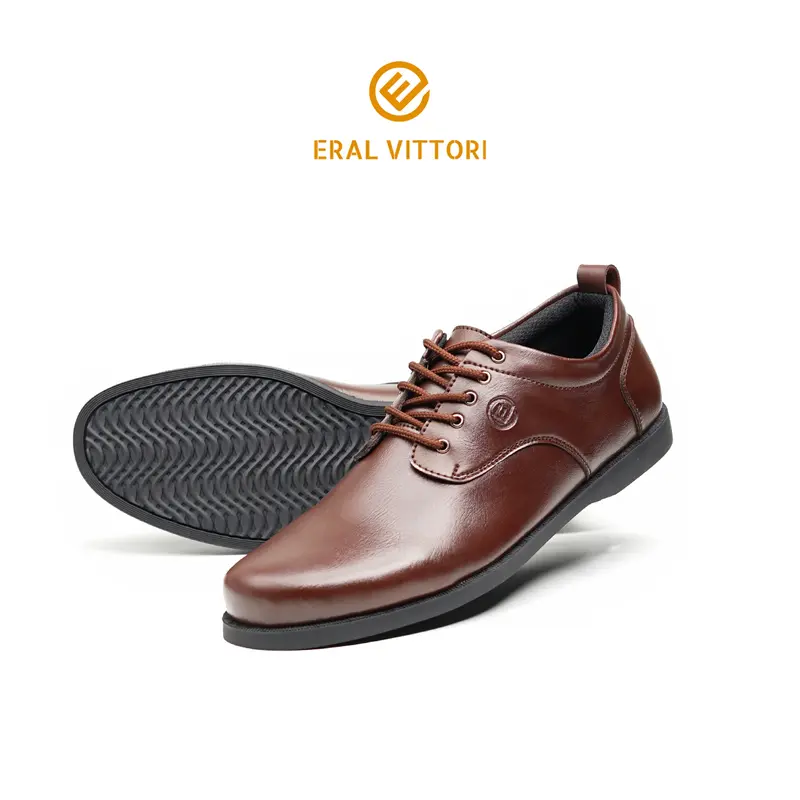Eral Vittori - Gata 1011 Sepatu Pria Pantofel Formal Tali Hitam Coklat Shoes Kerja Pesta 5
