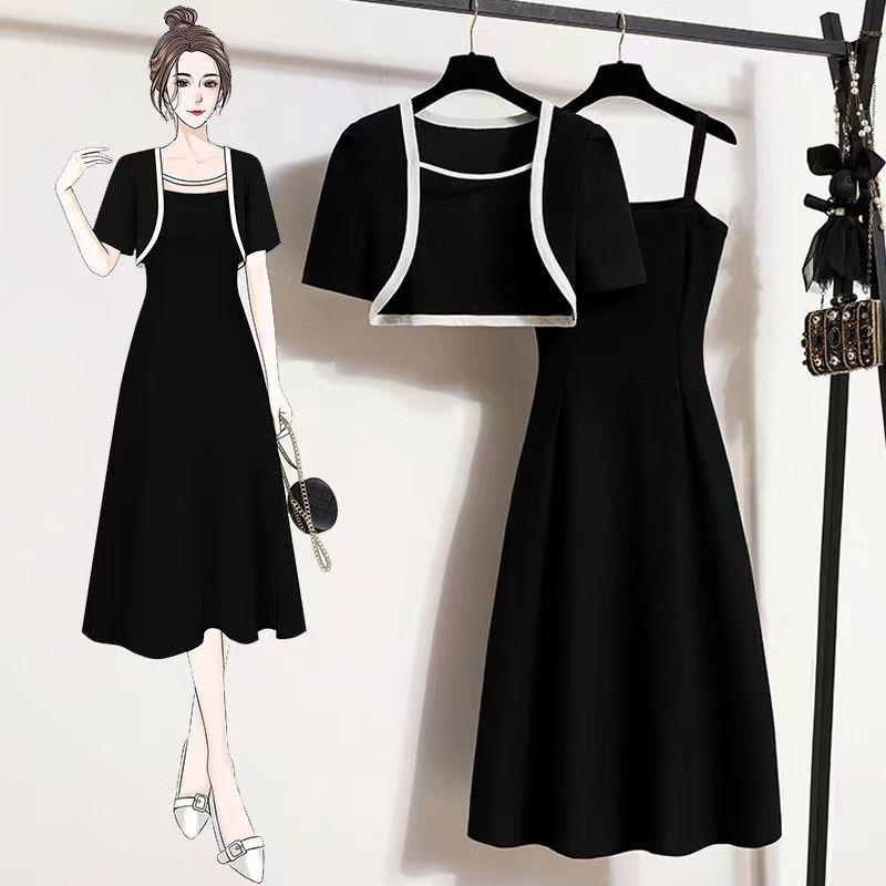 Product Introduction of Quần Áo Nữ Ngoại Cỡ Bộ Đồ Hai Mảnh, Váy Hai Dây Bó Sát Dễ Phối Đồ Áo Cardigan, Thích Hợp Cho Cô Gái Béo, Mùa Xuân Mới, Năm Phát Hành 2024 Women Top 3