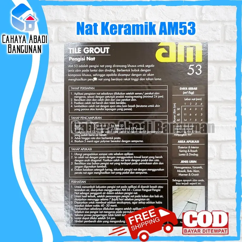 Nat Keramik AM 53 | Pengisi Nat | Tile Grout | Semen Warna | Blue Green Pink 3