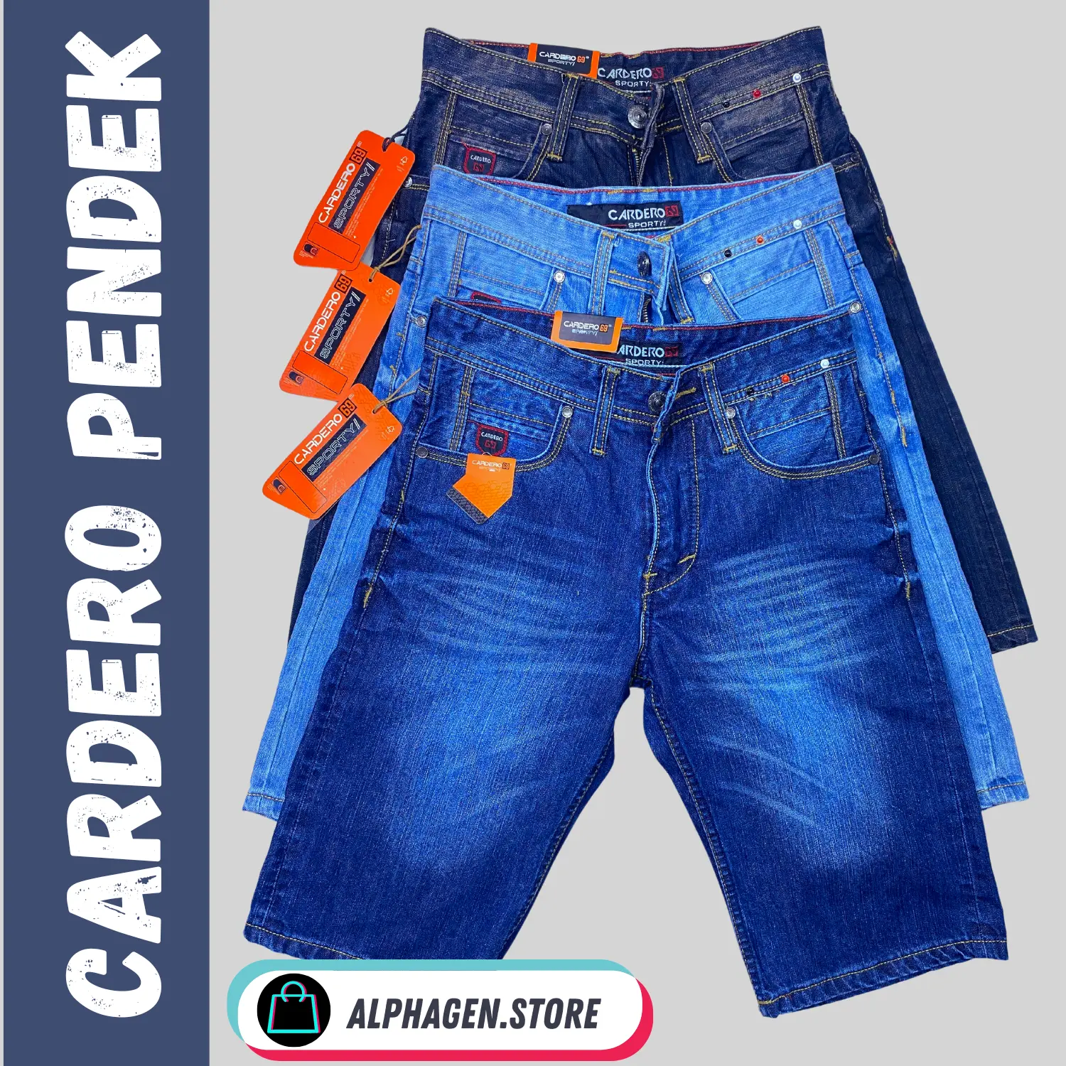 Celana Jeans Pendek Pria CARDERO Original Denim Variasi Ringkel
