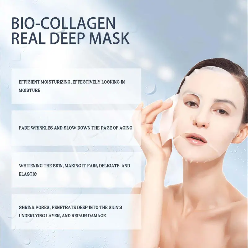 Collagen Facial Mask, 6 Counts Moisturizing Facial Mask, Firming Hydrating Face Mask, Face Care Product for Women & Men 4