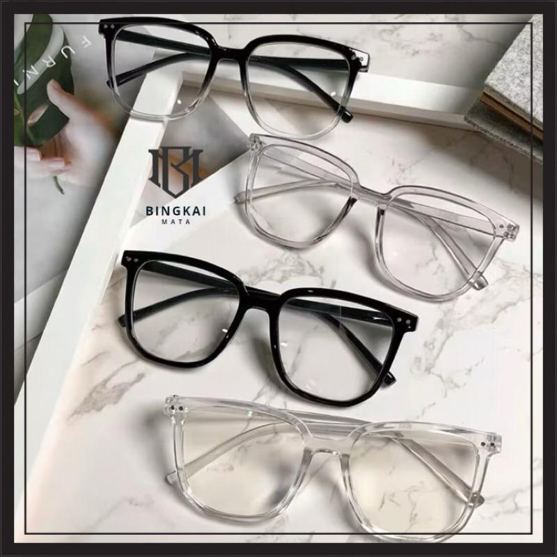Frame Kacamata Minus Lensa Anti Radiasi BM-AR007 Wanita Korea Bergaya Bingkai Transparan Frame Kacamata Komputer 0