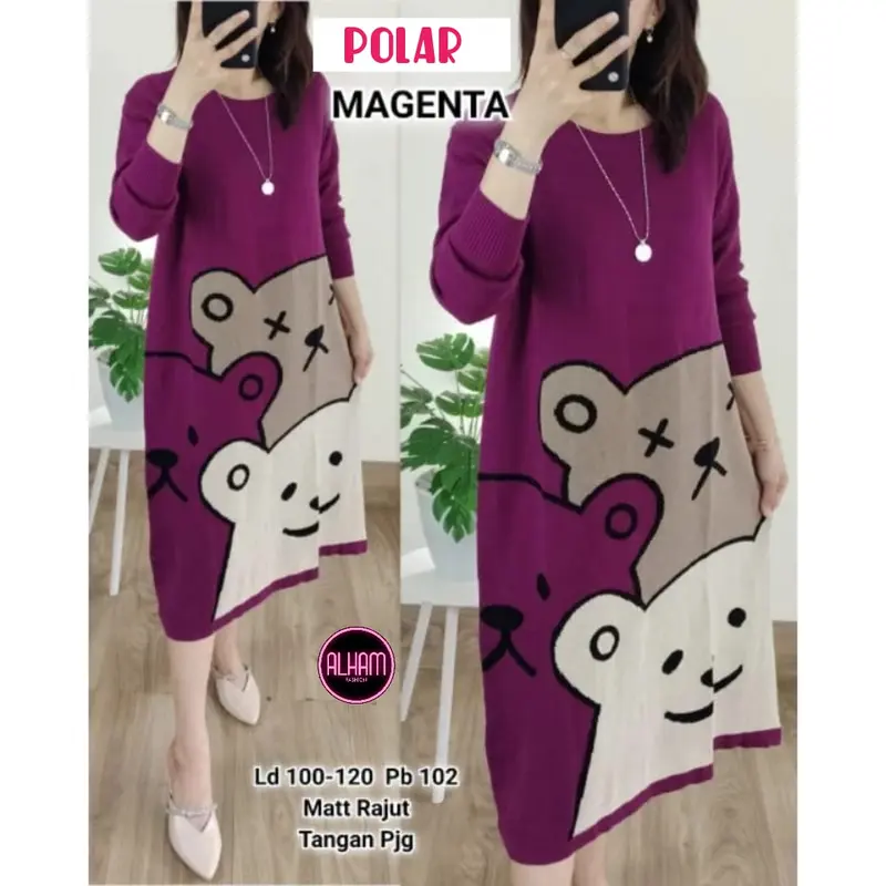 TUNIK WANITA RAJUT IMPORT PANJANG PREMIUM PAKAIAN WANITA BAJU ATASAN TUNIK JUMBO LENGAN PANJANG 3