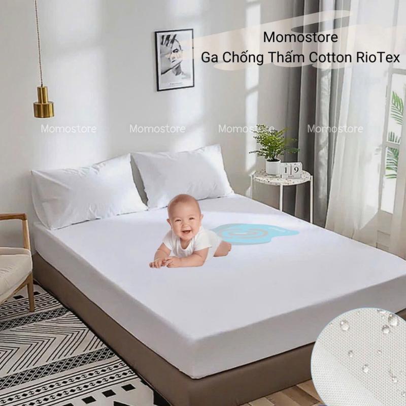 Ga Chống Thấm RioTex Cotton Kháng Khuẩn , Chống Thấm Nước Tuyệt Đối dành cho nệm 5-27cm kích thước 1m/1m2/1m4/1m6/1m8/2m2