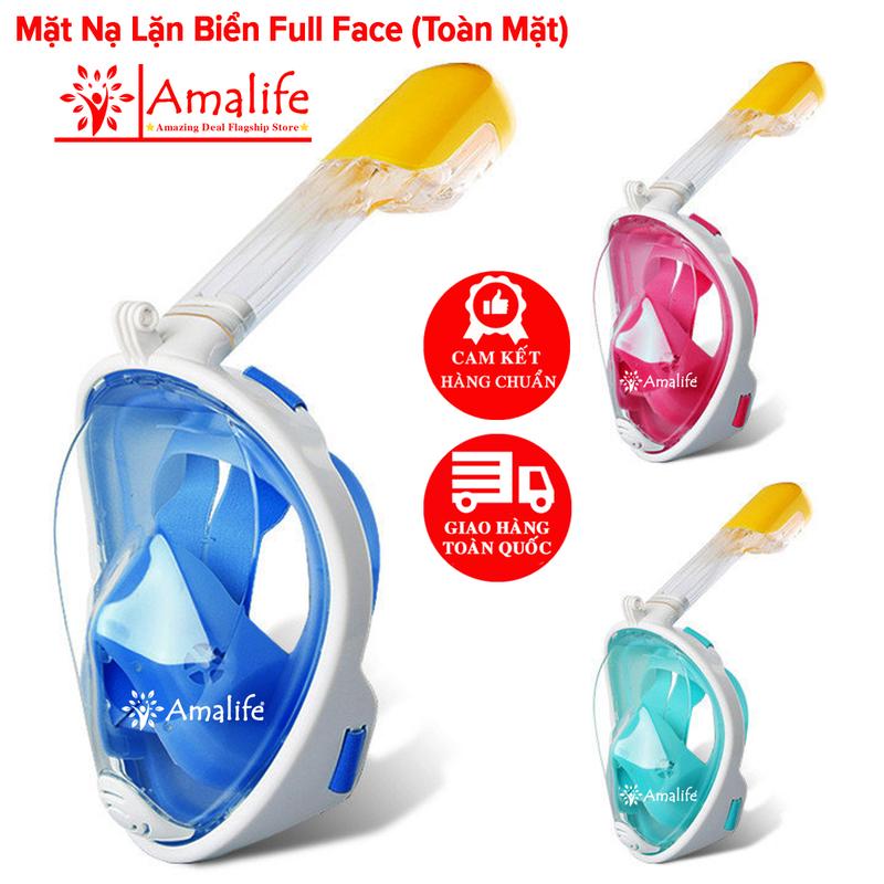 Mặt Nạ Lặn Fullface Mask Có Ống Thở Khít Mặt Chống Thấm Nước Đi Du Lịch Biển - Mặt Nạ Bơi Toàn Mặt Chính Hãng Amalife