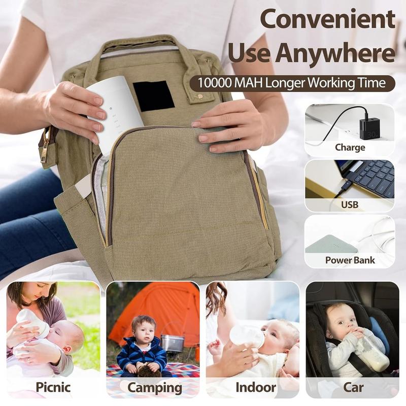 Product Introduction of LOCAL SHIPPING Universal Baby Milk Bottle Warmer Wireless Milk Heater Heating Breastmilk Thermostat Warm Infant Feeding Bottles Travel Chargeable Portable 1