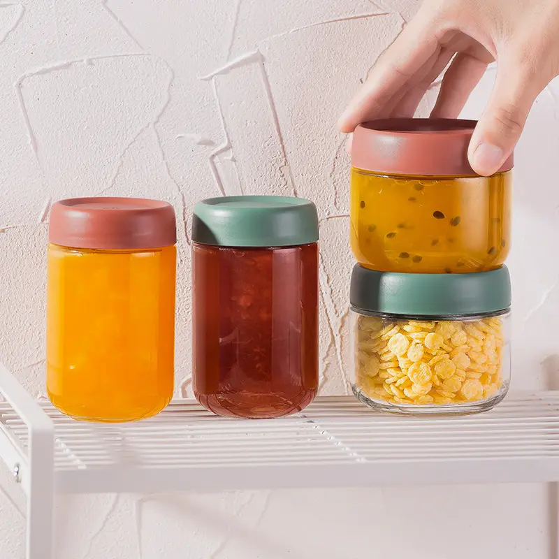 [Chính Hãng] [Tặng Thìa] Set 3 Hũ Thủy Tinh, Lọ, Hộp Thủy Tinh Đựng Gia Vị, Thực Phẩm Chống Ẩm Mốc,Côn Trùng 280ml 450ml 1