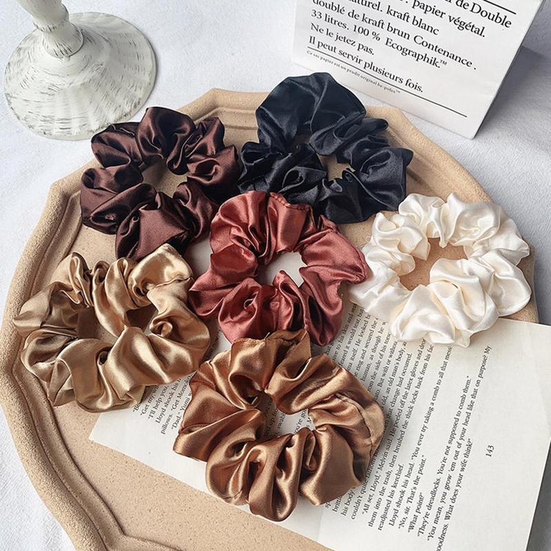 Product Introduction of Lotus Root Pink Dingbu Large Intestine Ring Hair Ring Color Solid Headwear Cloth Set Headstring O0J2 25