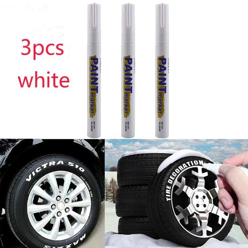 Product Introduction of 3pcs White Paint Pen Paint Markers Waterproof Car Tyre Quick Dry Pen Set Paint M9I3 30