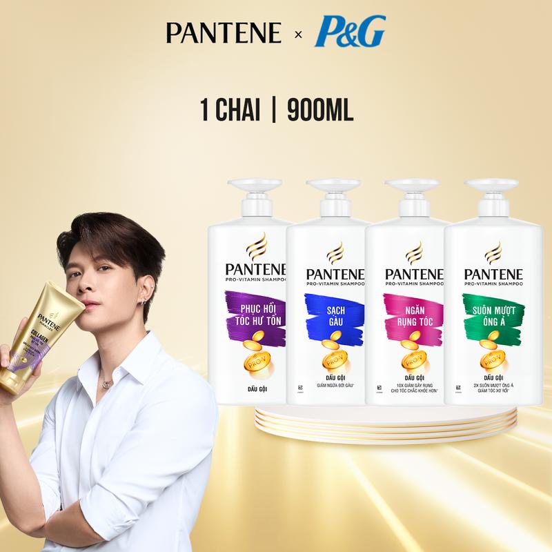 Dầu Gội PANTENE Pro-V Cải Thiện Rụng Tóc/ Hỗ Trợ Phục Hồi Hư Tổn/ Suôn Mượt Óng Ả/ Giảm Gàu/ Dưỡng Ẩm - Chai 900ML
