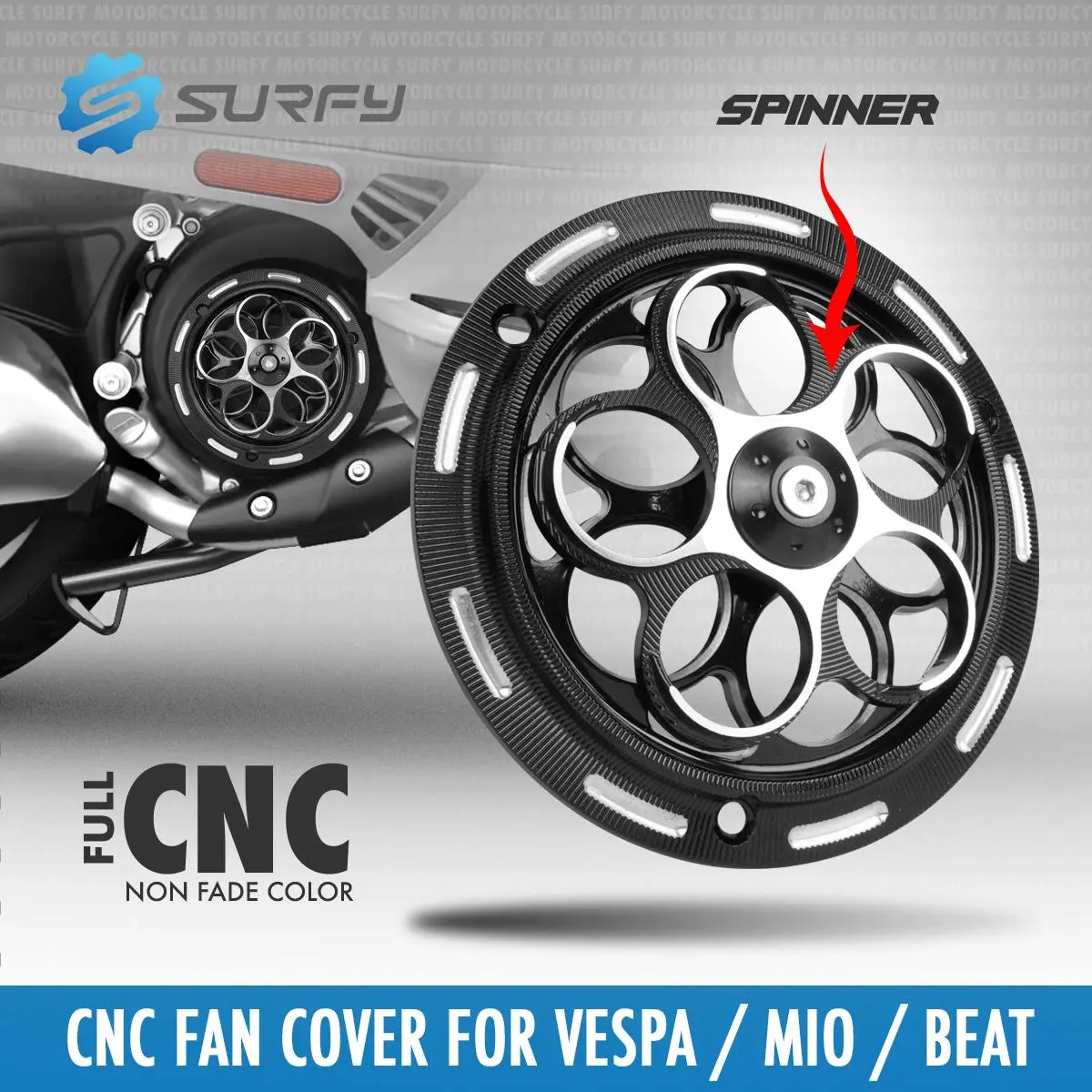 Motorcycle CNC Aluminum Engine Radiator Cover Arm Radiator Fan Cover 2 ...