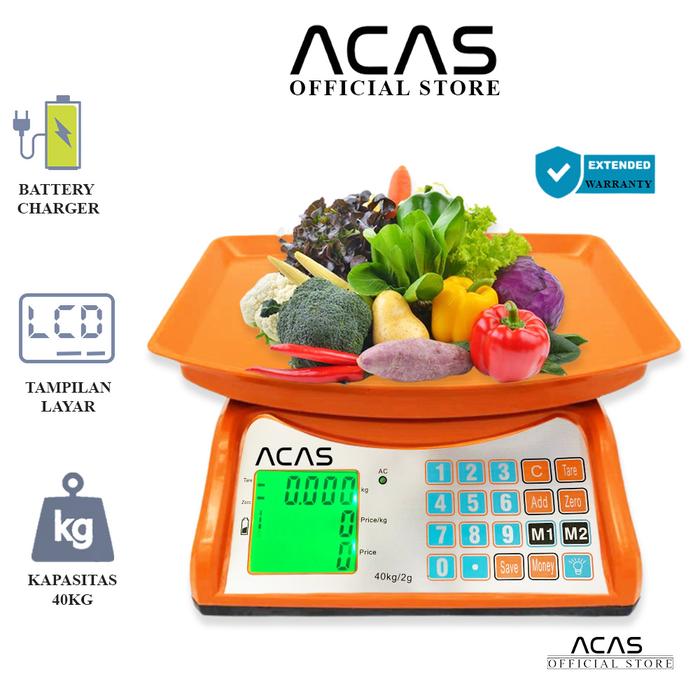 Promo ACAS DY130 40Kg / 40Gr Timbangan Duduk Digital Meja Double ...
