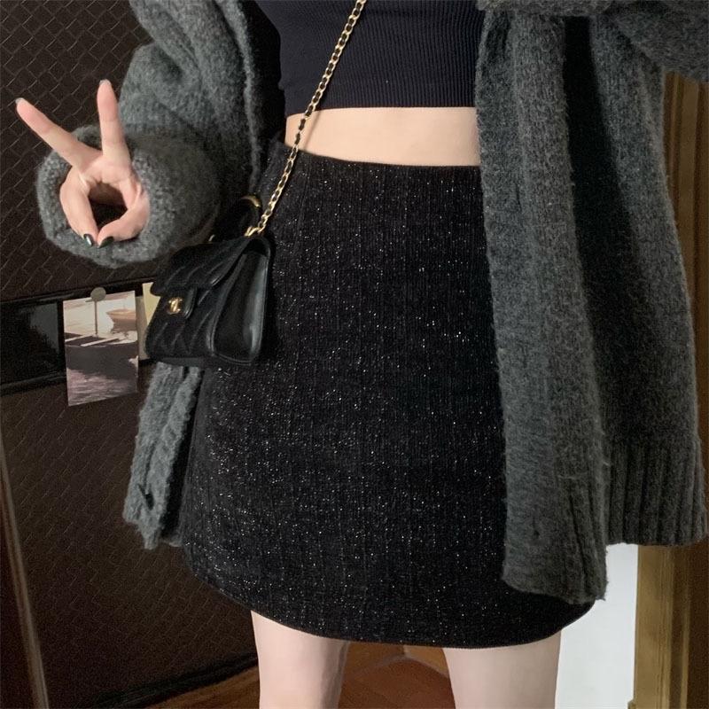 Chân Váy Dạ Dáng Chữ A BigSize 40-80kg - Dạ Phối Nhũ - Women Nữ Voi