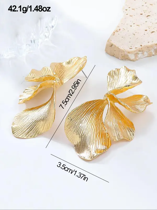 Irregular Petal Design Dangle Earrings, Fashionable Jewelry for Women, Daily Clothing Decor, Trendy All-match & Exquisite Jewelry for Birthday Gift 1