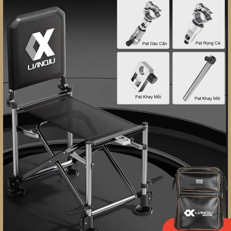 Ghế Câu Cá Địa Hình Gấp Gọn LIANQIU 035 Chất Liệu Họp Kim Nhôm Hàng Không Cao Cấp PKT-41