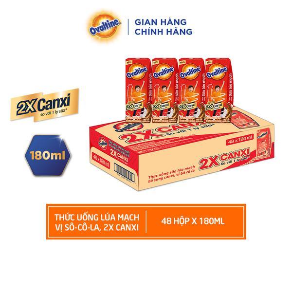 Thùng 48 hộp Thức Uống Lúa Mạch hương vị sô-cô-la Ovaltine (180mlx48)