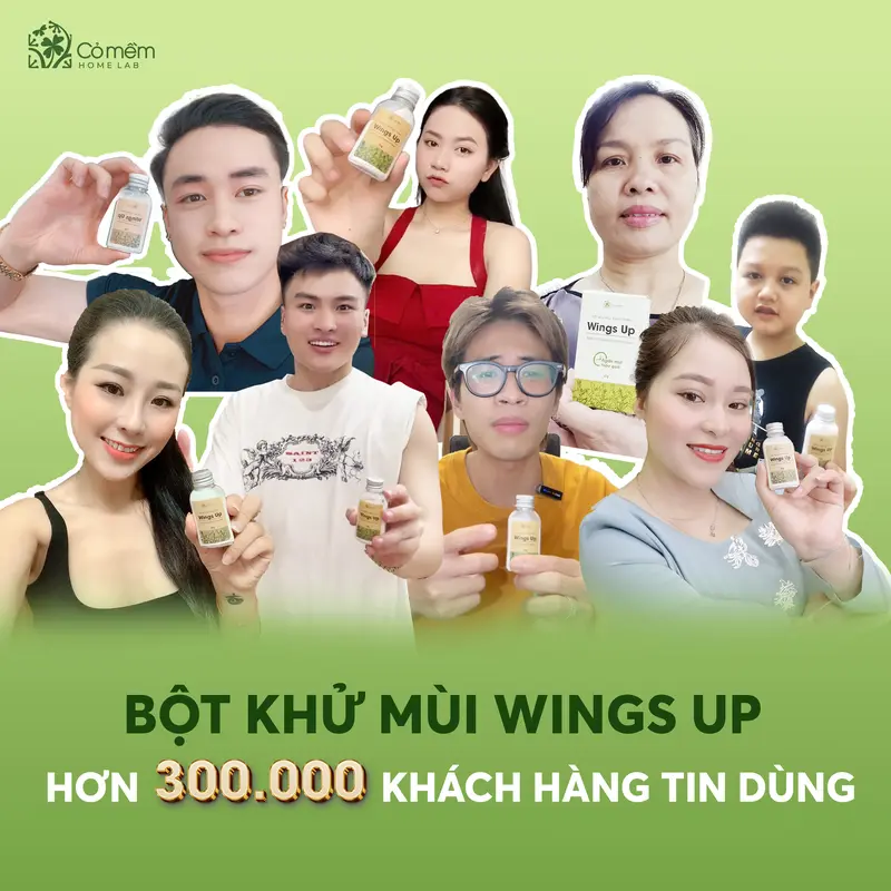 Combo Siêu Khô Thoáng - Xịt Wingsup 100ml & Bột Khử Mùi Wings Up 25gr - Khử Mùi Hôi Nách Hôi Chân Mùi Cơ Thể - Giảm Tiết Mồ Hôi Cỏ Mềm 7