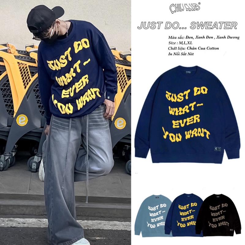 Áo Nỉ Chân Cua Sweater JDWEYW In Nổi Đẹp Ko Xù Lông