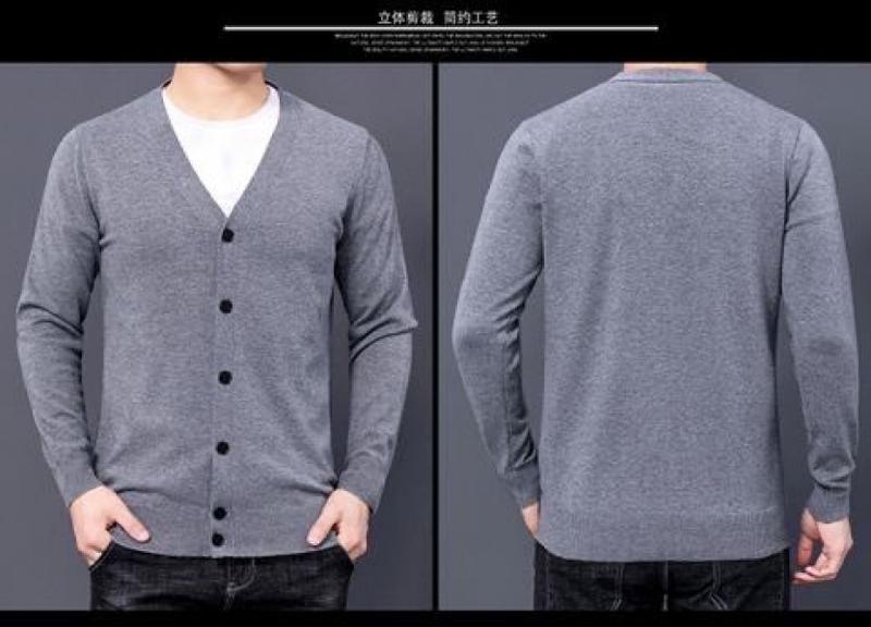 Product Introduction of Áo Khoác Cardigan Len Dệt Kim, Hàng Mới Về, Thích Hợp Cho Mùa Xuân Và Mùa Thu, Phong Cách Thường Ngày Màu Trơn Áo Len Mỏng Cho Nam, Thích Hợp Cho Nam Trung Niên Menswear 15