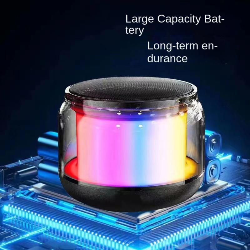 Product Introduction of RGB Night Light Audio Wireless Speaker 3D Stereo Sound Wireless Charger Multifunction Bluetooth Speaker ABS Mini 2