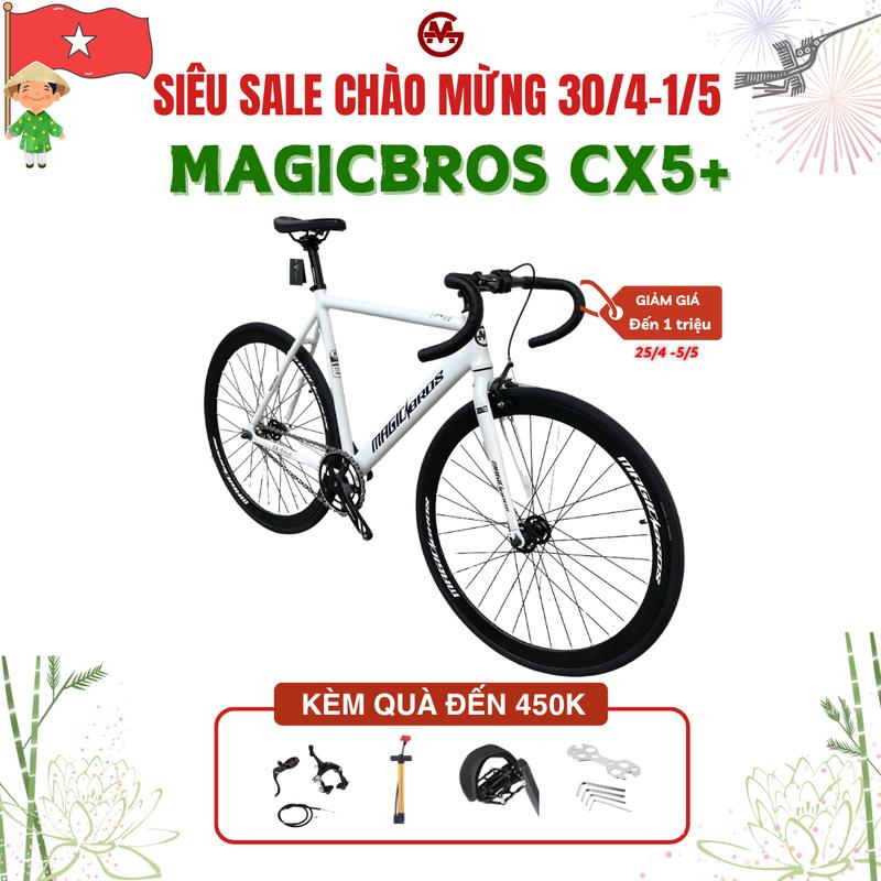 Xe đạp Fixed gear Magicbros CX5 Plus bản 2025 khung nhôm không mối hàn, kèm strap, lục giác, bơm mini, lục giác lắp xe Sports Đạp Xe Đạp