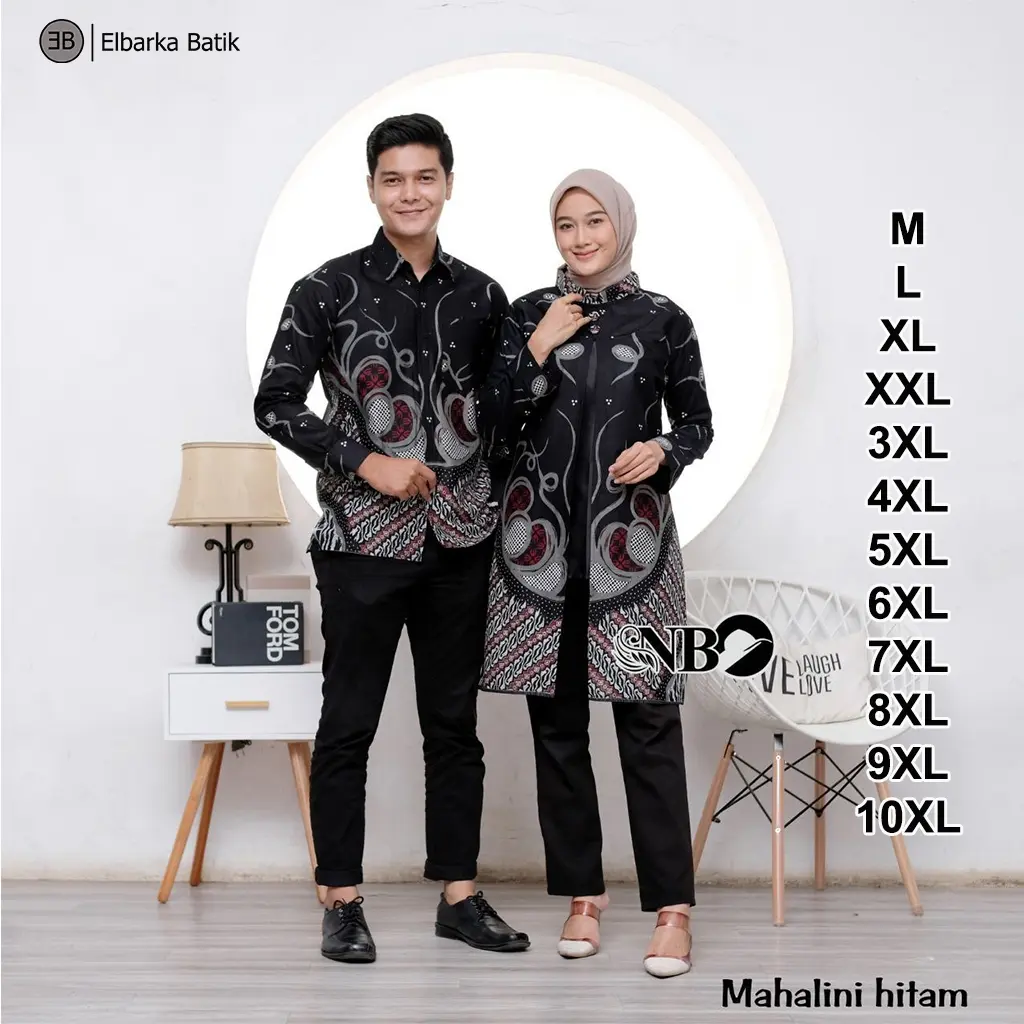 Batik Pasangan Atasan Terbaru Jumbo Batik Sarimbit Jumbo - Batik Couple Jumbo - Kemeja Batik Lengan Pendek & Panjang - Tunik & Blus Batik Cardi Bigsize - Uk. M L XL XXL XL 4XL 5XL 6XL 7XL 8XL 9XL 10XL - Katun - Mahalini Hitam - bergaransi