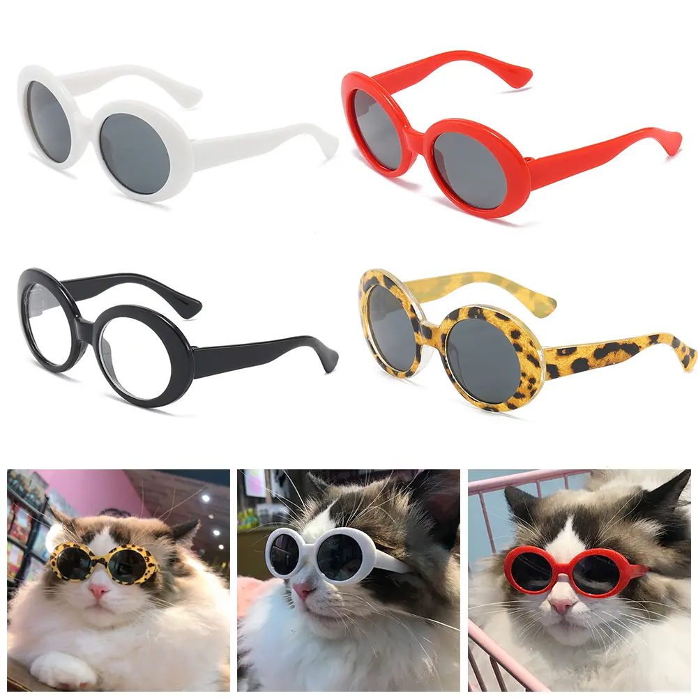 1PC Handsome Pet Cat Glasses Eye-wear Sunglasses For Little Dog Cat Pet Photos Props Accessories #435388