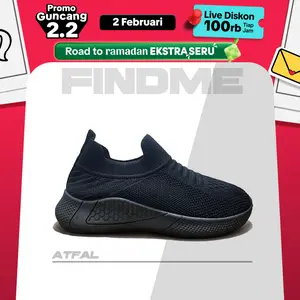 FINDME 25-40 Atfal Sneakers Anak Dewasa Keren Hitam Bagus Tanpa Tali Sport Sekolah Classy  Fashion Sepatu