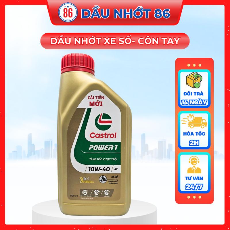 Nhớt tổng hợp xe số cao cấp Castrol Power1 với công thức trung hòa Cacbon mới