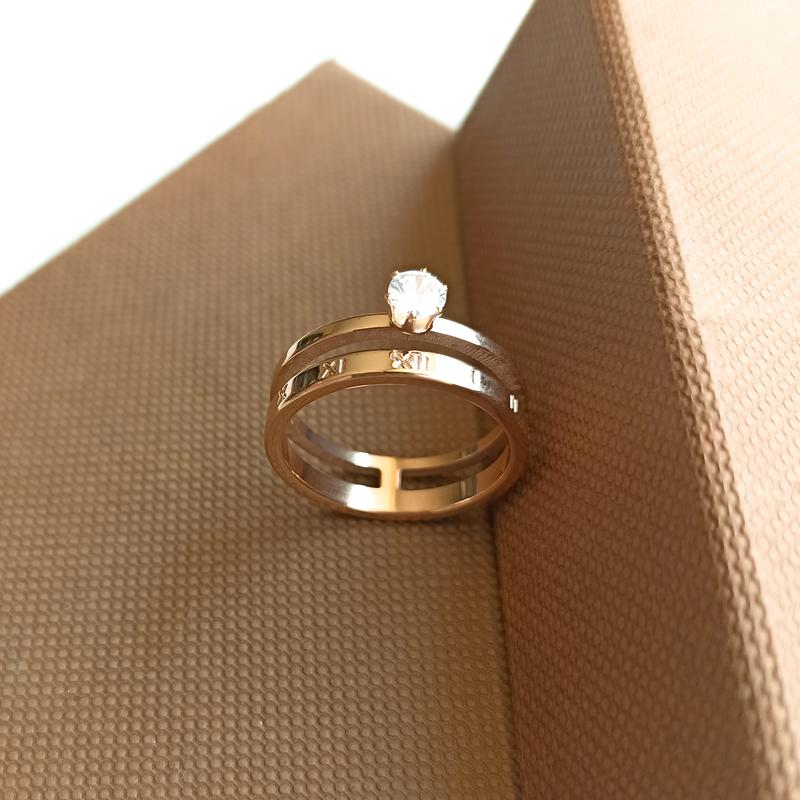 Laurence - Cincin Model Romawi Cincin Wanita Zyrconia Diamond Cincin Wanita Stainless 006 3