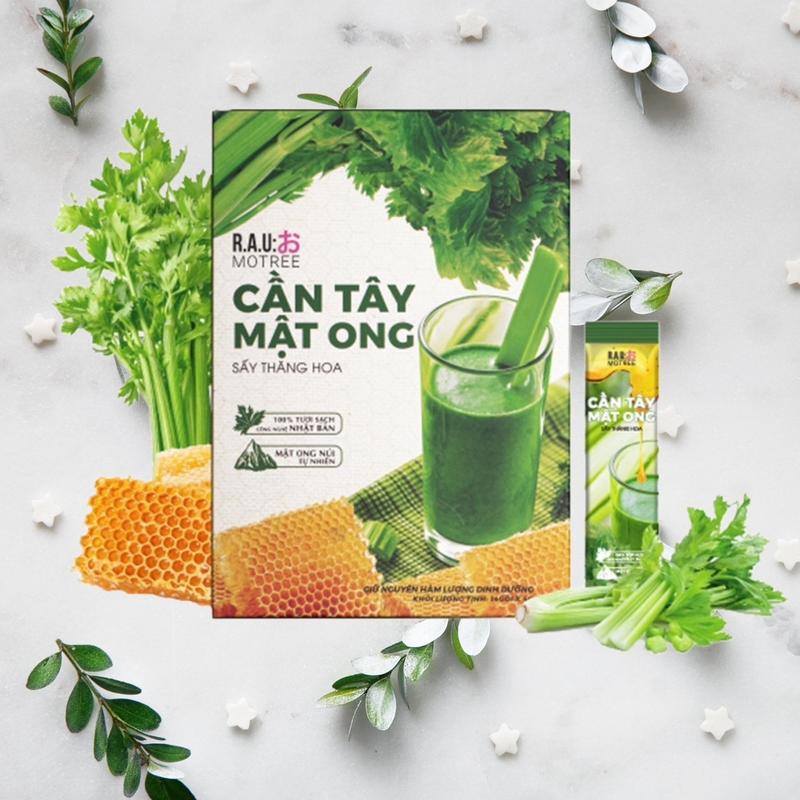 Thực Phẩm Bổ Sung Bột cần tây mật ong Motree hộp 14 gói