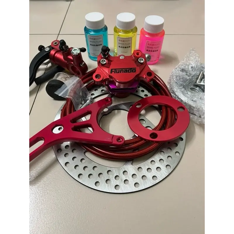 ￼Bộ phanh đĩa sau xe điện heo CNC Funaodo kèm tay phanh trái Fonaodo ( tặng kèm long đền+ ốc heo) phụ kiện xe điện Phụ Tùng 0