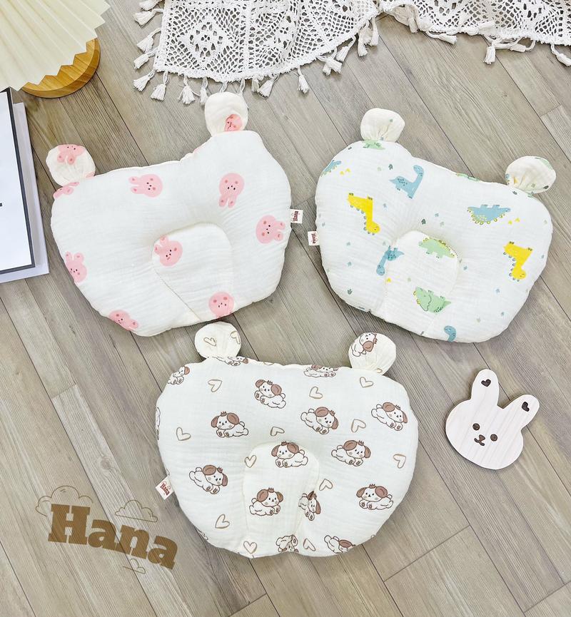 Product Introduction of Gối Lõm Tim Hình Tai Gấu, Vải Xô Muslin Cao Cấp Chống Méo Đầu, Êm Ái, Thoải Mái Cho Bé Nằm Gối Ngủ Cotton 3sbaby DT05 3